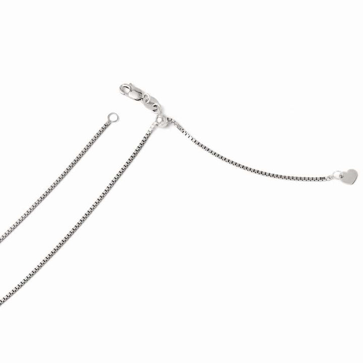 Leslie's Chains Size 22 14k White Gold Adjustable Box Chain