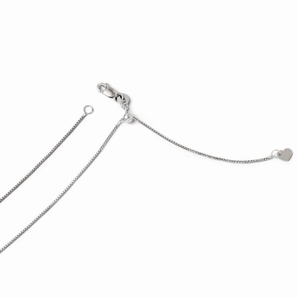 Leslie's Chains Size 22 14k White Gold Adjustable Box Chain