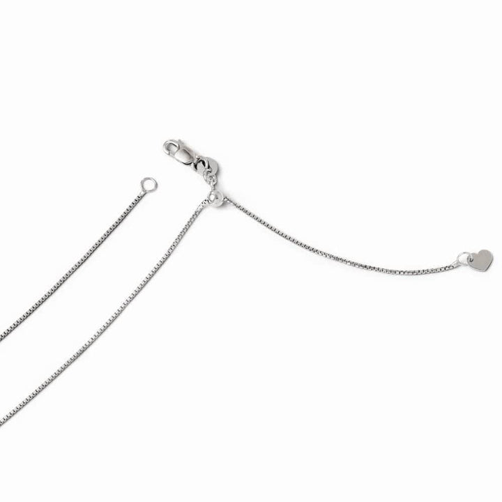 Leslie's Chains Size 22 14k White Gold Adjustable Box Chain