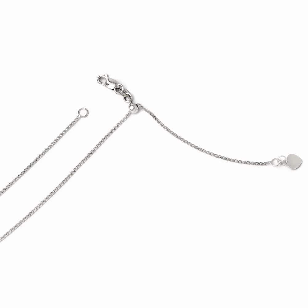 Leslie's Chains Size 22 14k White Gold Adjustable Curb Chain