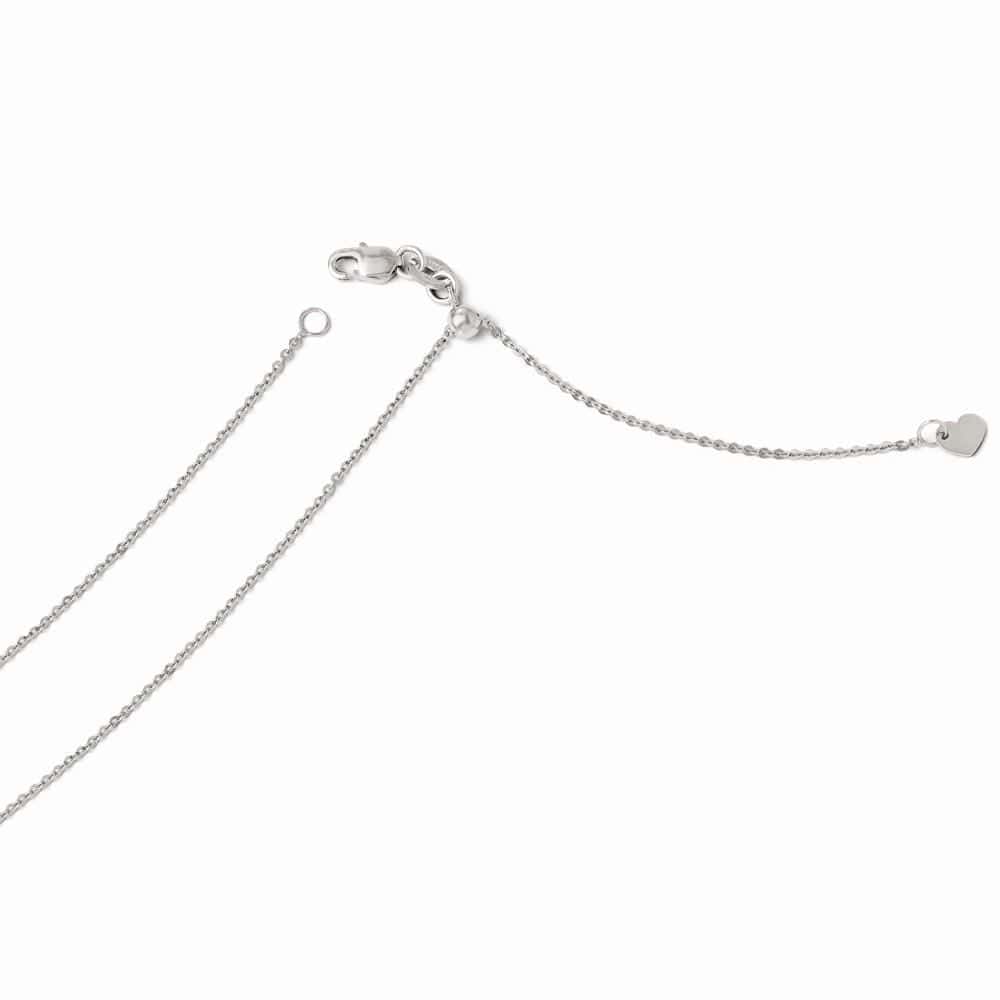 Leslie's Chains Size 22 14k White Gold Adjustable Flat Cable Chain