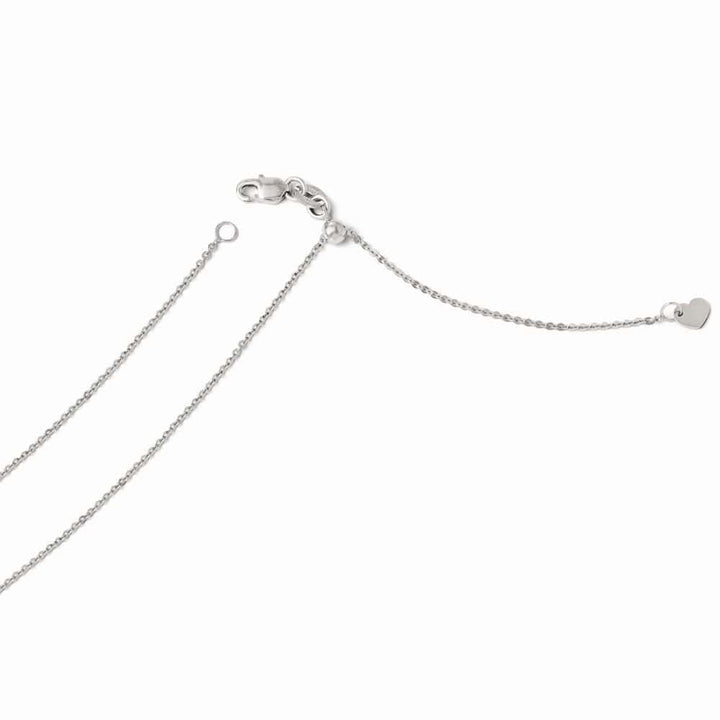 Leslie's Chains Size 22 14k White Gold Adjustable Flat Cable Chain