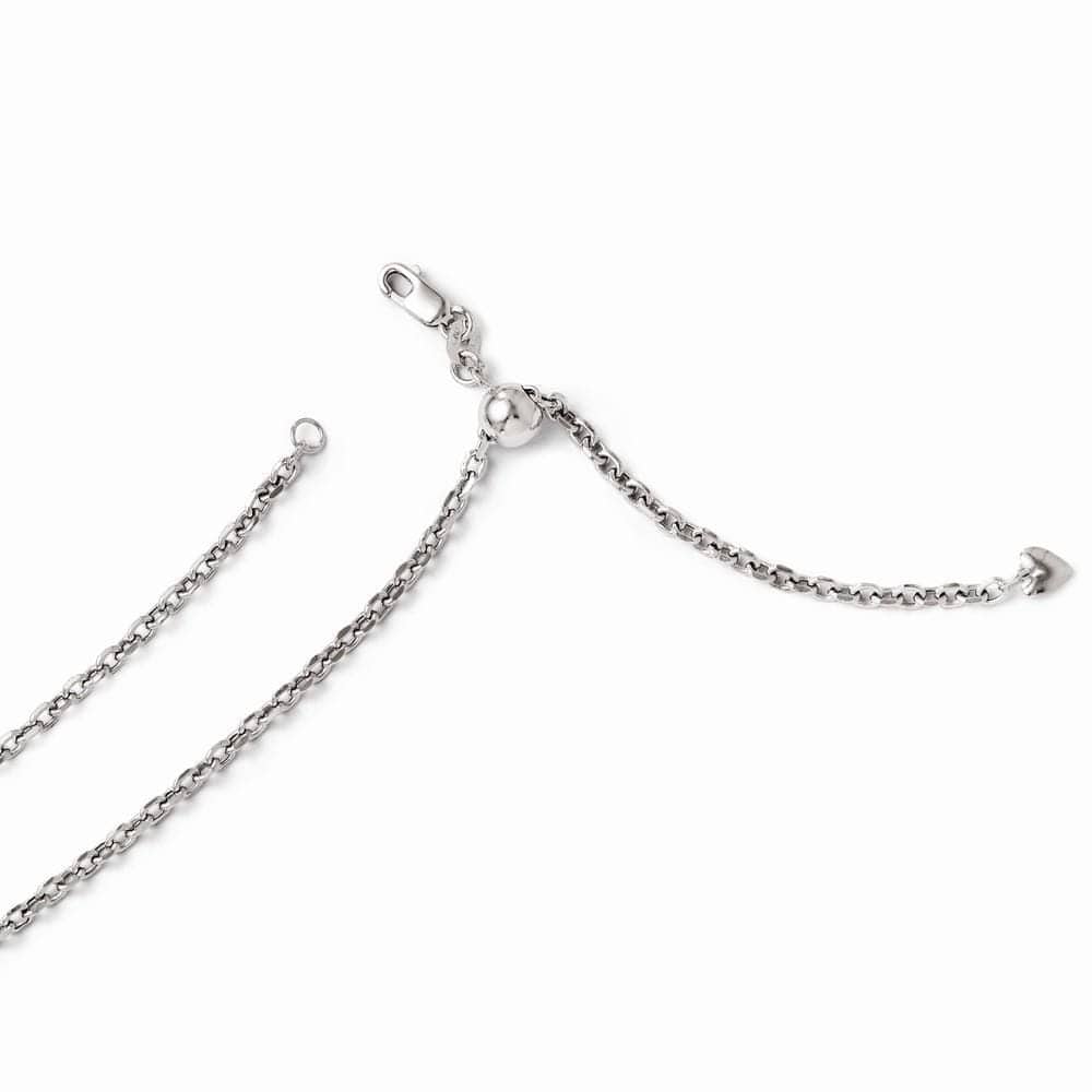 Leslie's Chains Size 22 14k White Gold Adjustable Semi Solid Chain