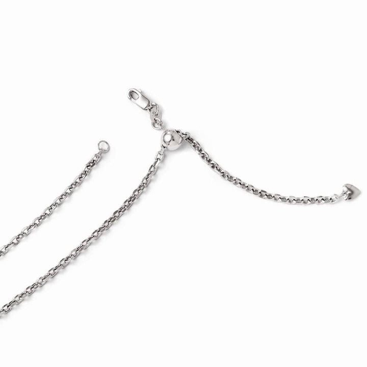 Leslie's Chains Size 22 14k White Gold Adjustable Semi Solid Chain
