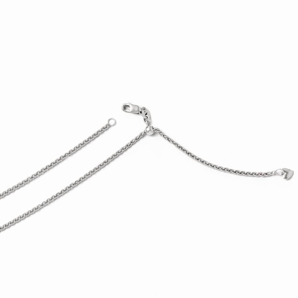 Leslie's Chains Size 22 14k White Gold Adjustable Semi Solid Chain