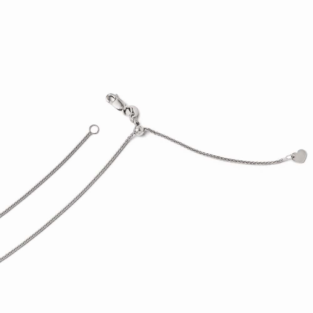 Leslie's Chains Size 22 14k White Gold Adjustable Wheat Chain