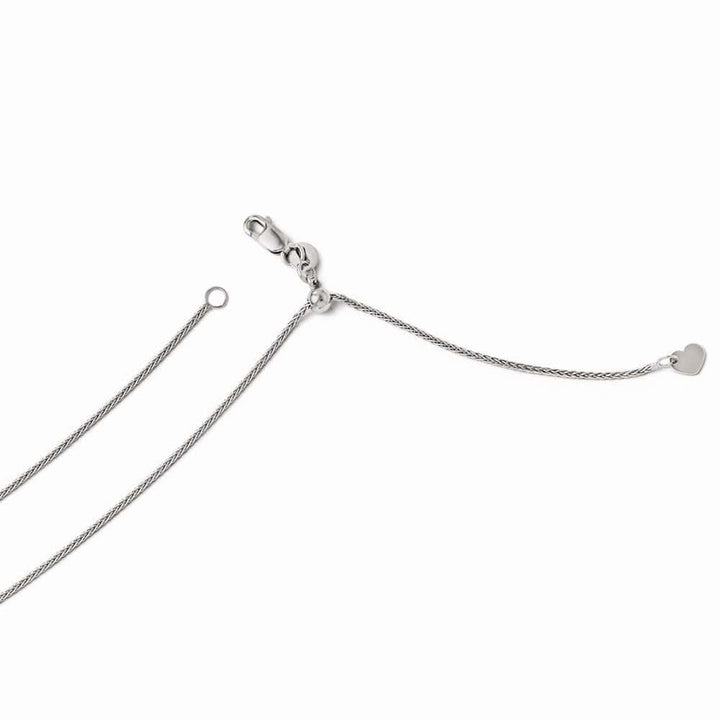 Leslie's Chains Size 22 14k White Gold Adjustable Wheat Chain