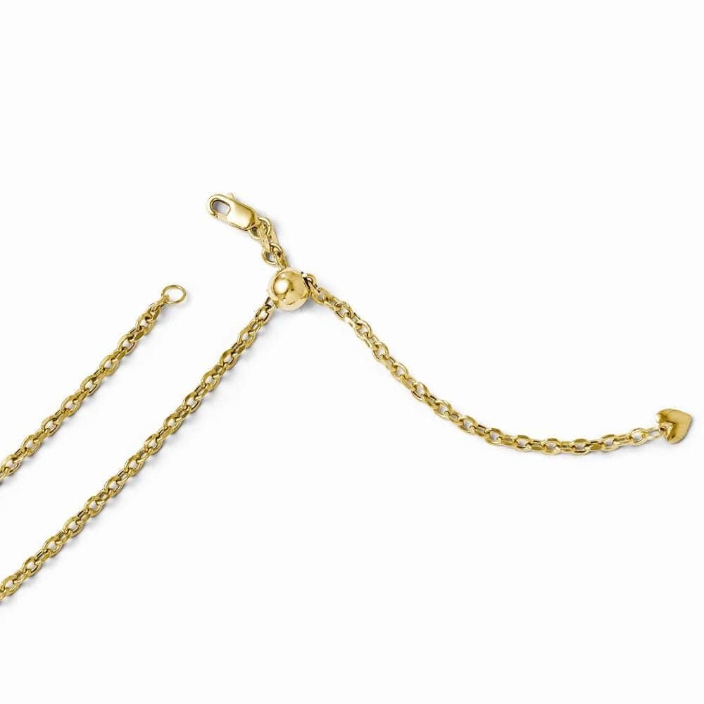Leslie's Chains Size 22 14k Yellow Gold Adjustable Semi Solid Chain