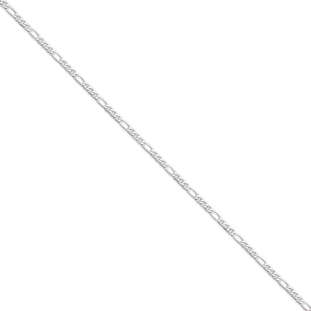 Lovely Rita's Chains Size 7 14k White Gold 3.00-mm Flat Solid Figaro Chain