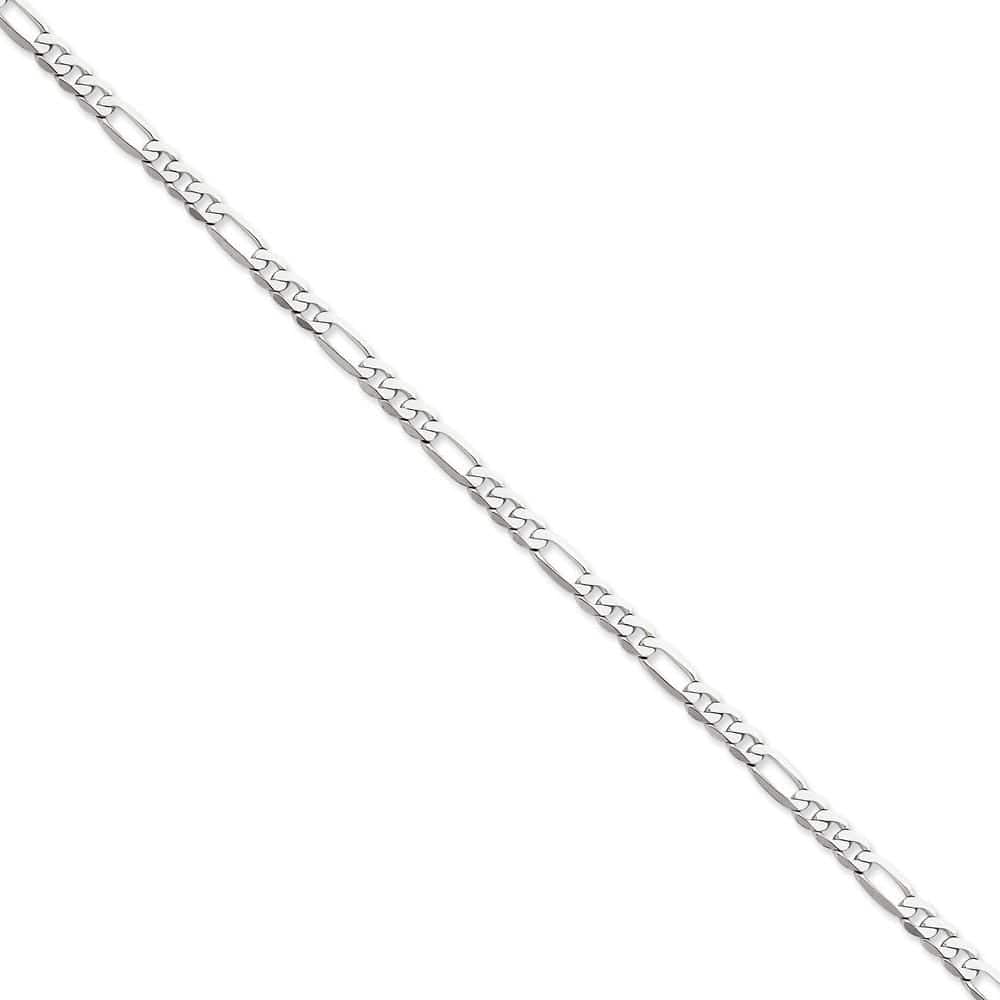 Lovely Rita's Chains Size 7 14k White Gold 5.00-mm Flat Solid Figaro Chain