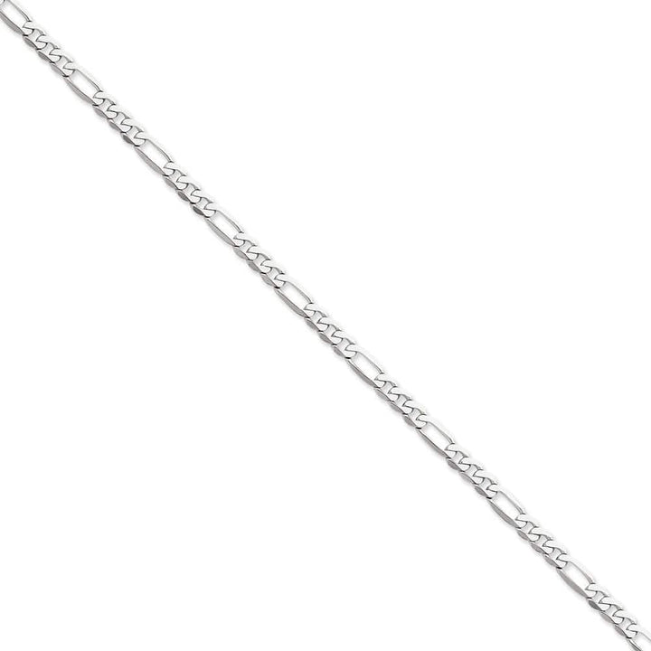 Lovely Rita's Chains Size 7 14k White Gold 5.00-mm Flat Solid Figaro Chain