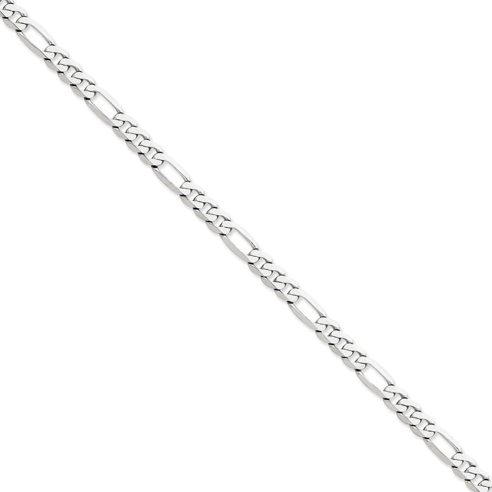 Lovely Rita's Chains Size 7 14k White Gold 6.00-mm Flat Solid Figaro Chain