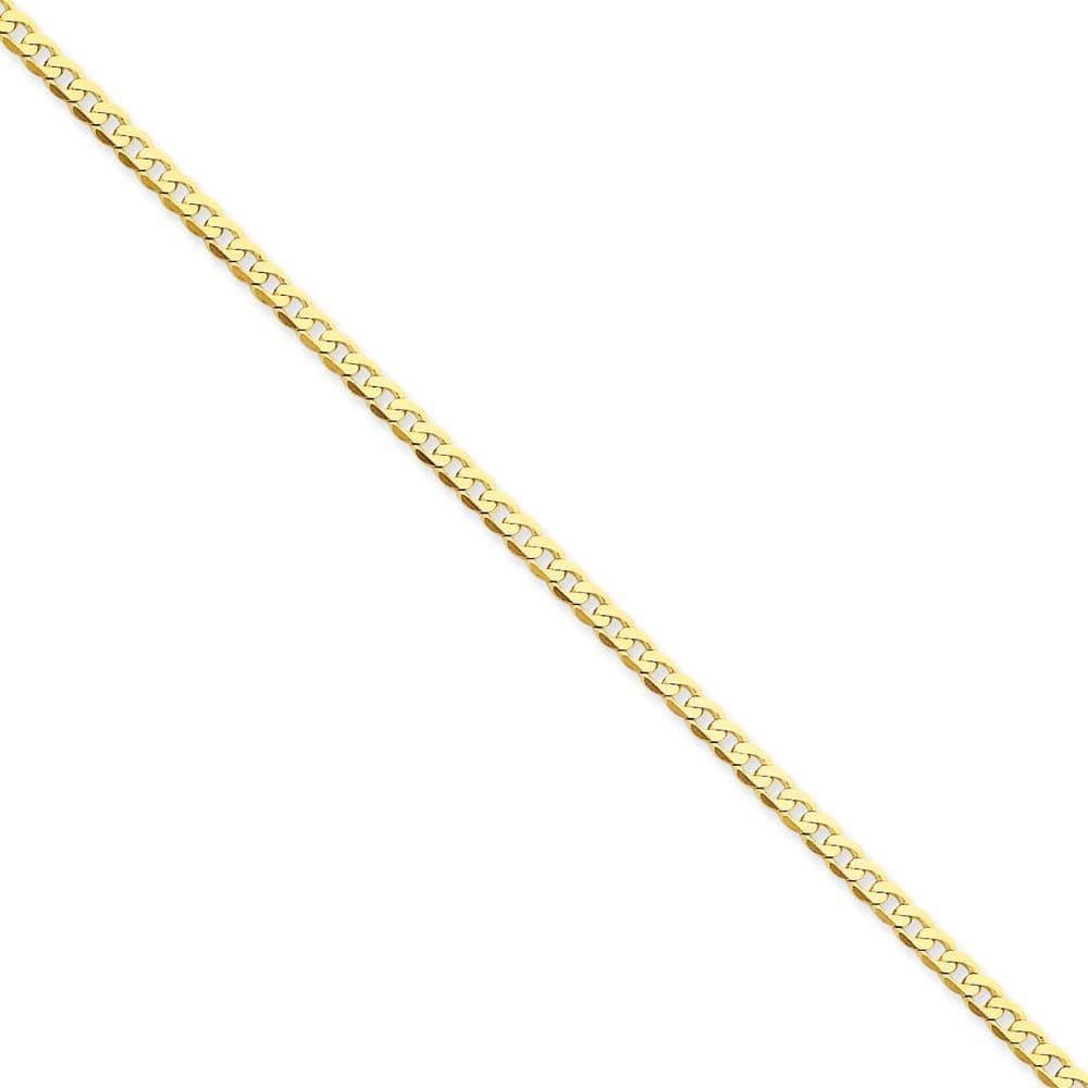 Lovely Rita's Chains Size 7 14k Yellow Gold 2.40mm Flat Beveled Curb Chain
