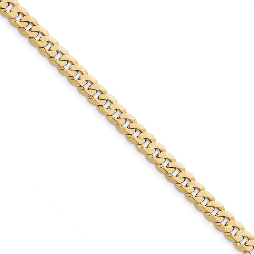 Lovely Rita's Chains Size 7 14k Yellow Gold 7.25mm Flat Beveled Curb Chain