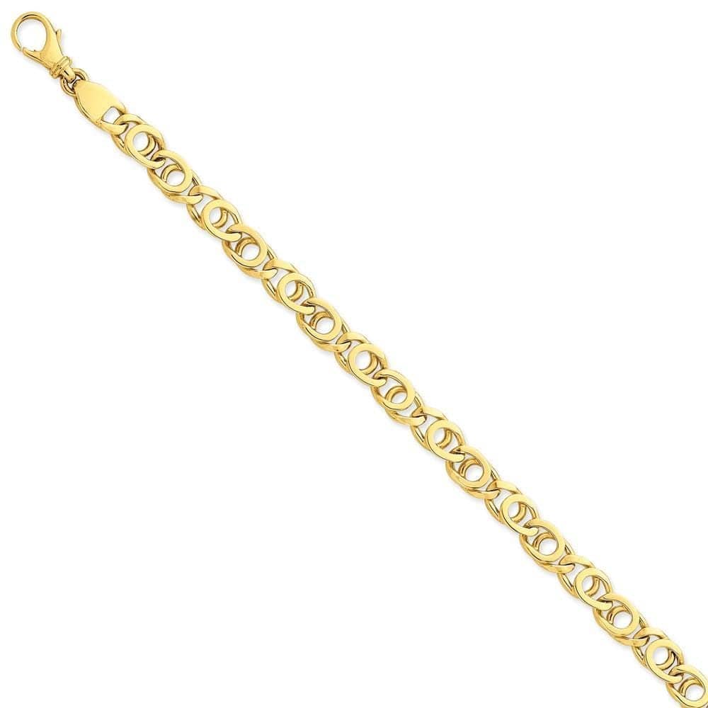 Lovely Rita's Chains Size 7 14k Yellow Gold Solid 6.85mm Fancy Link Chain