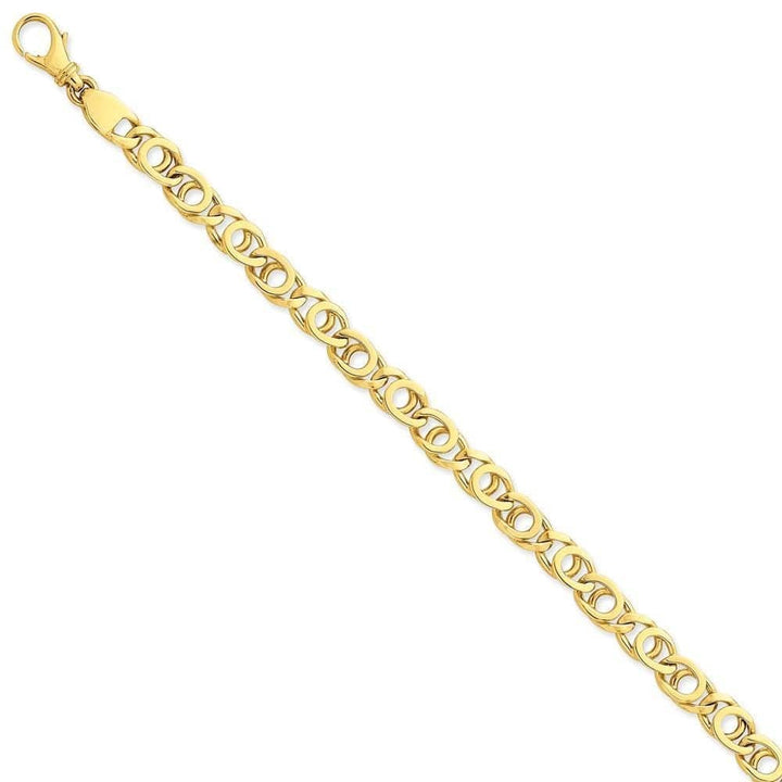 Lovely Rita's Chains Size 7 14k Yellow Gold Solid 6.85mm Fancy Link Chain