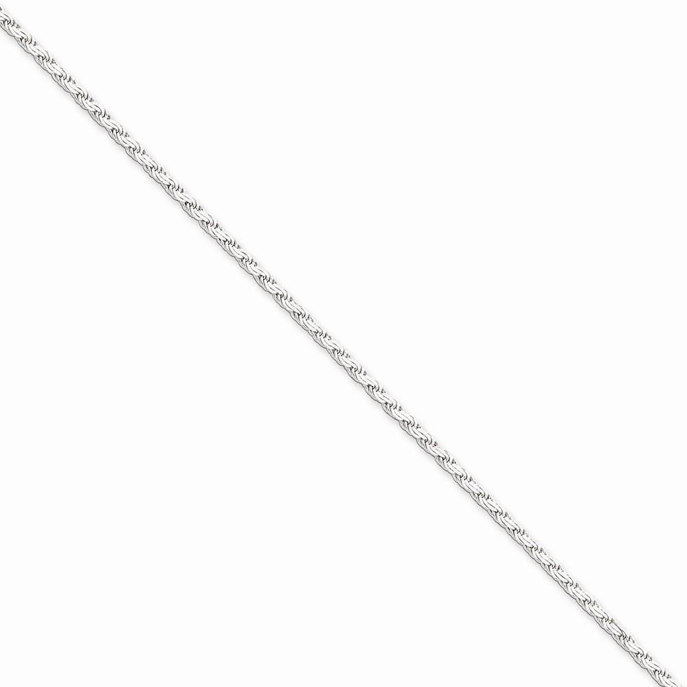 Lovely Rita's Chains Size 7 Silver Polished 2.25-mm Solid Flat Rope Chain