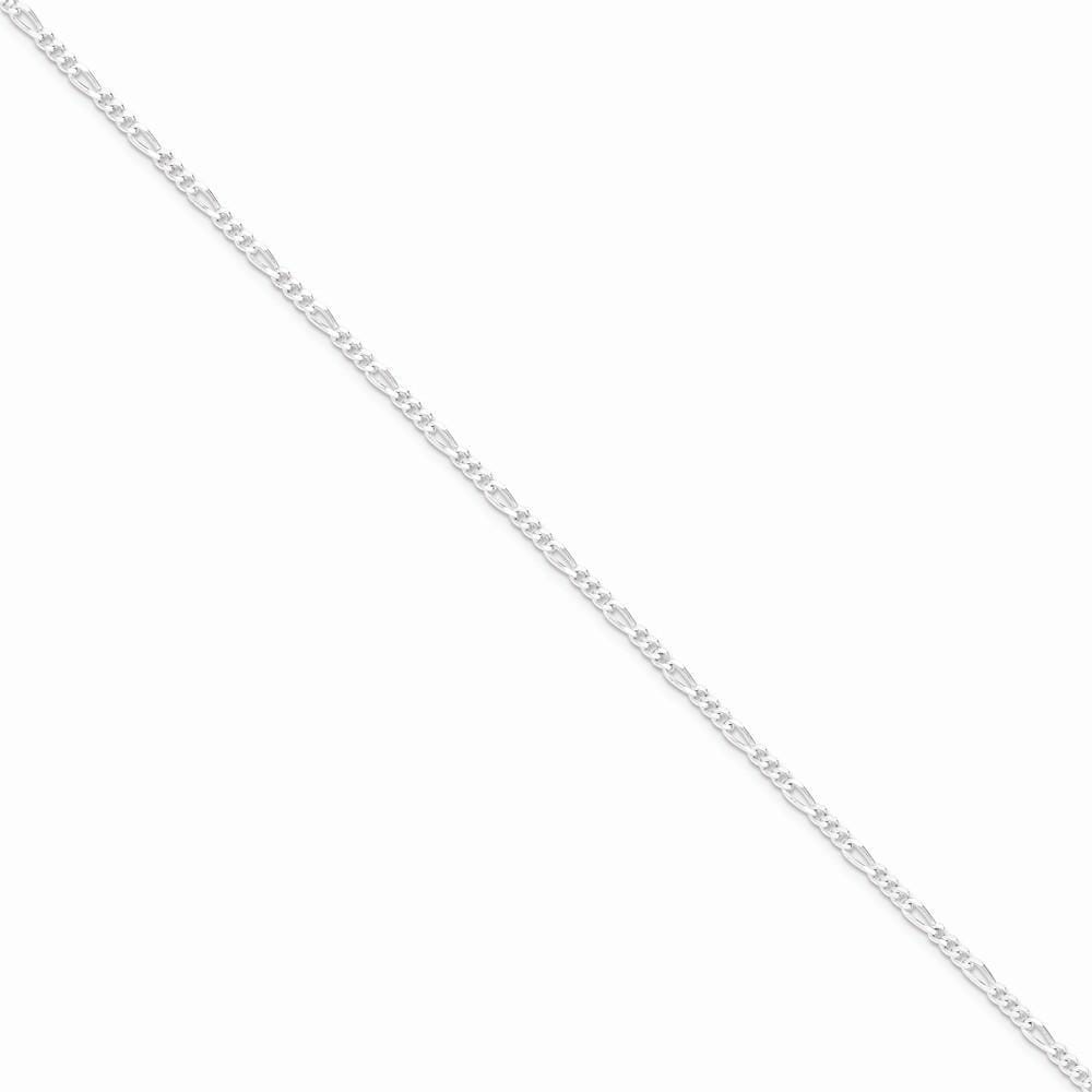 Lovely Rita's Chains Size 7 Silver Polished 2.50-mm Solid Figaro Chain