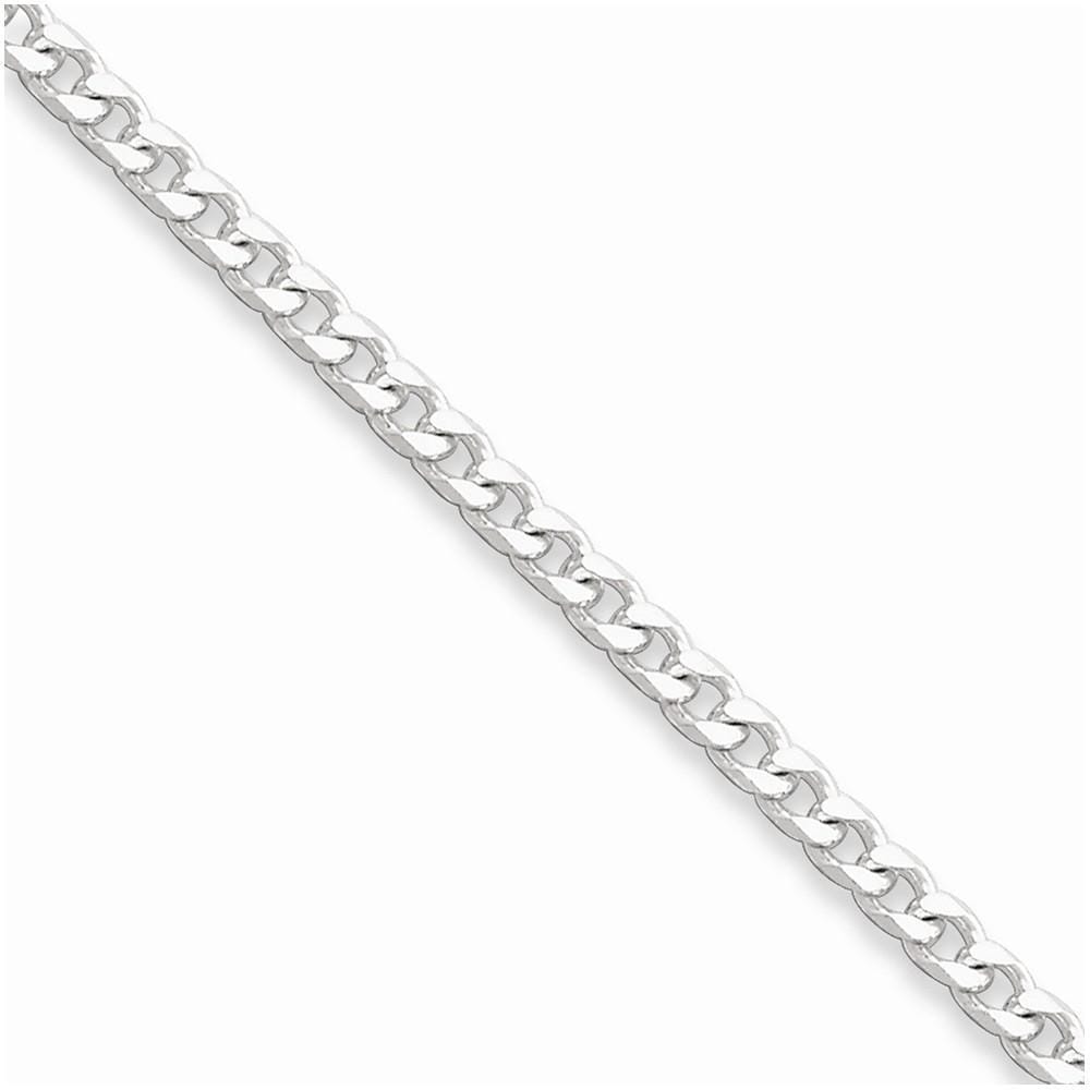 Lovely Rita's Chains Size 7 Silver Polished 3.15-mm Solid Curb Link Chain
