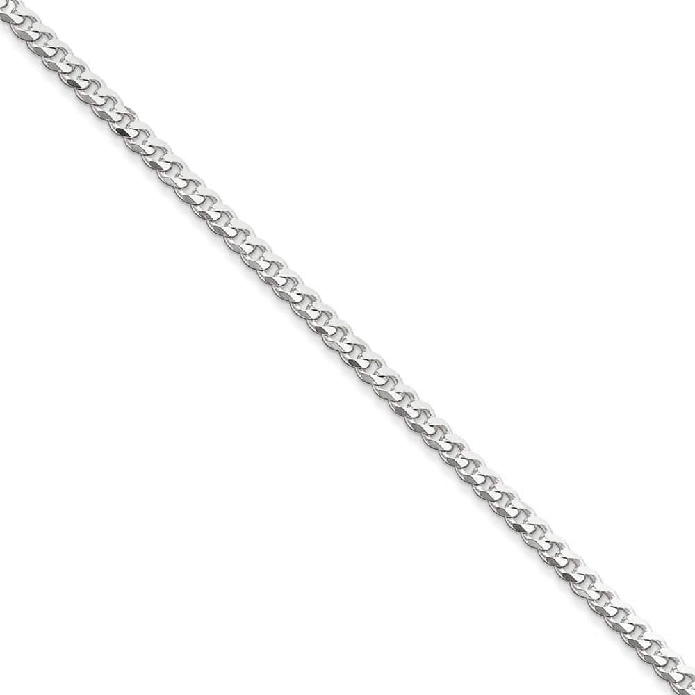 Lovely Rita's Chains Size 7 Silver Polished 4.00-mm Solid Curb Link Chain