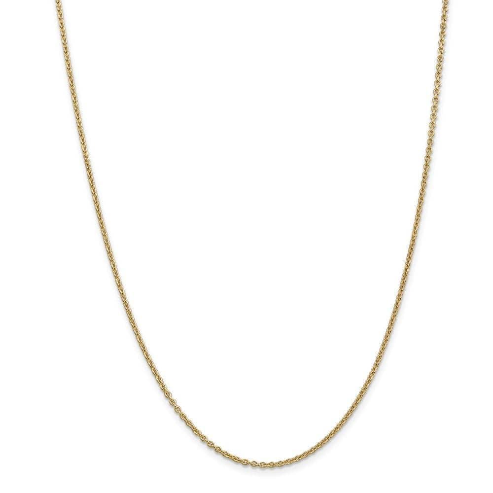 Lovely Rita's Chains Size 9 14k Yellow Gold 2mm Solid Polished Cable Chain
