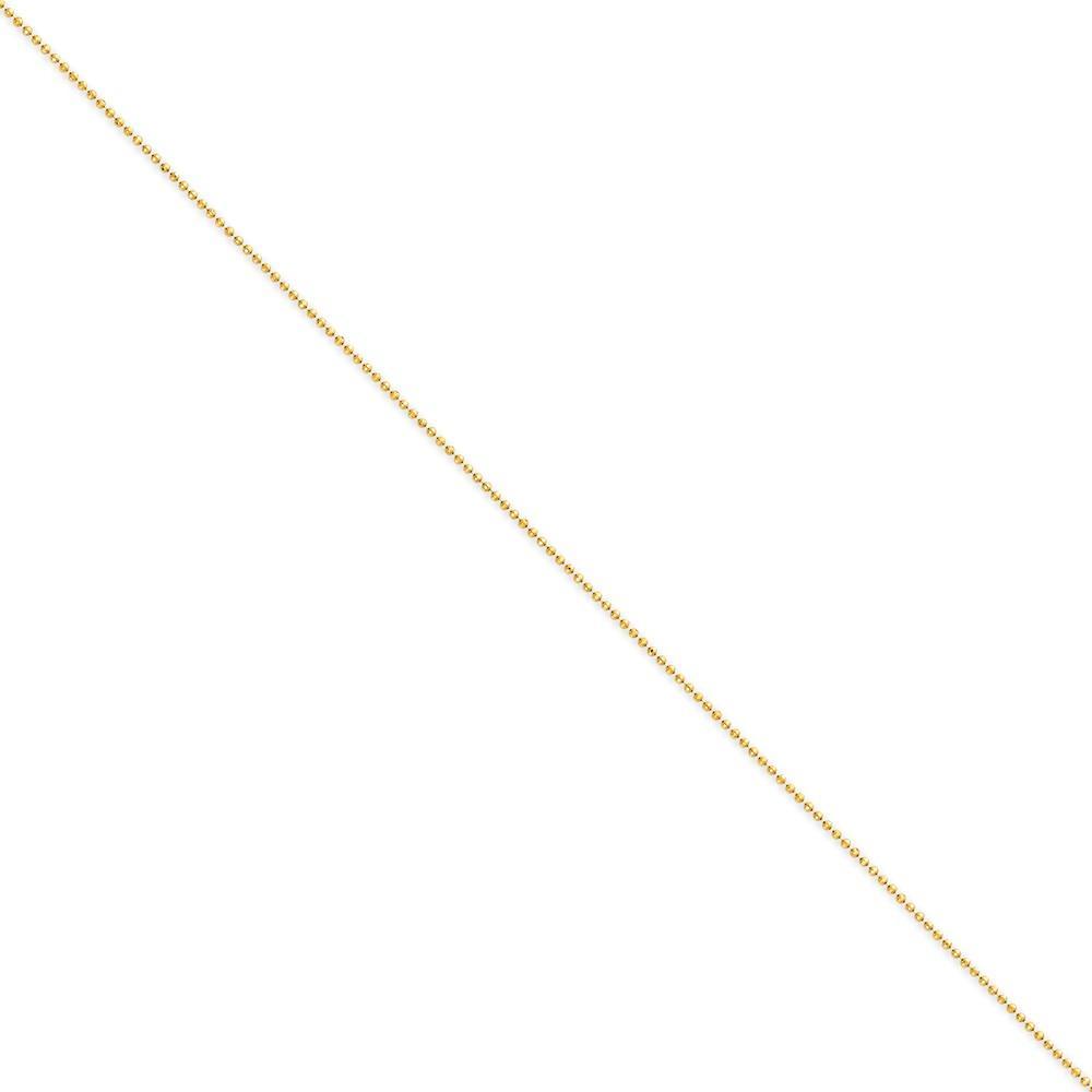 Lovely Rita's Chains Size 9 14k Yellow Gold Diamond Cut 1.20mm Bead Chain