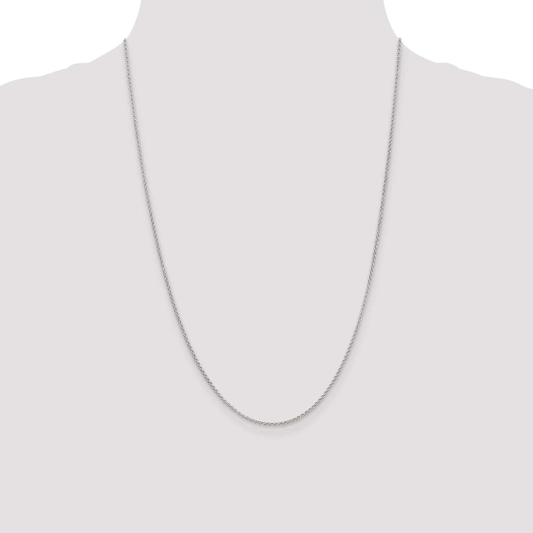 Lovely Rita's Chains Solid 14k White Gold 1.55 mm Rolo Pendant Chain