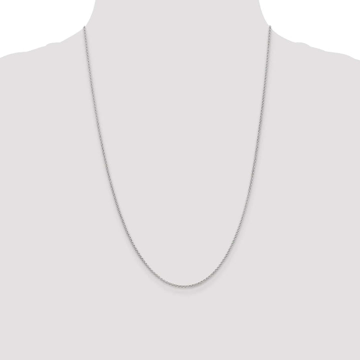 Lovely Rita's Chains Solid 14k White Gold 1.55 mm Rolo Pendant Chain