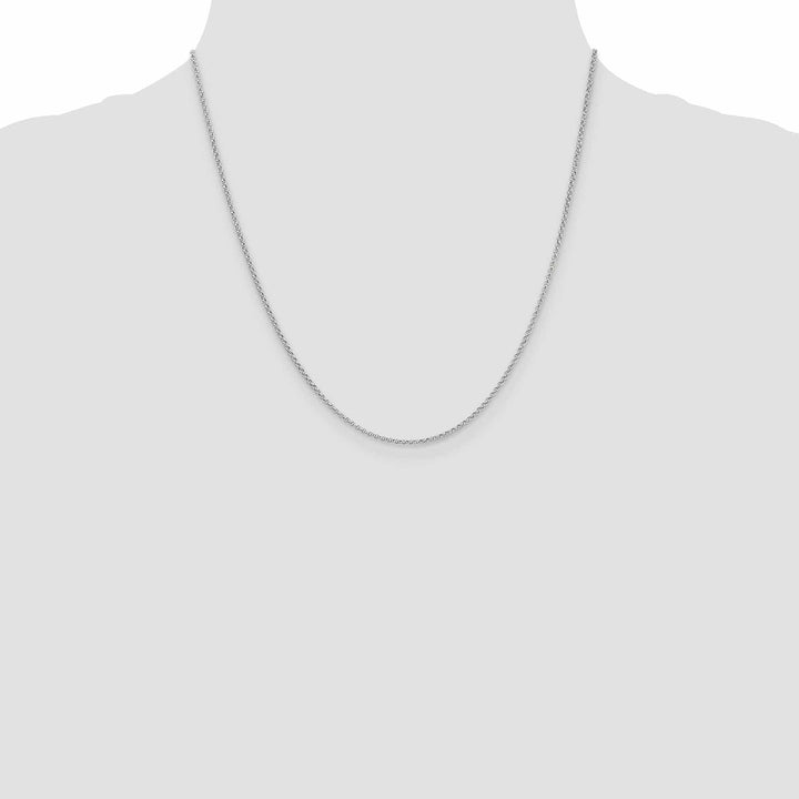 Lovely Rita's Chains Solid 14k White Gold 1.55 mm Rolo Pendant Chain