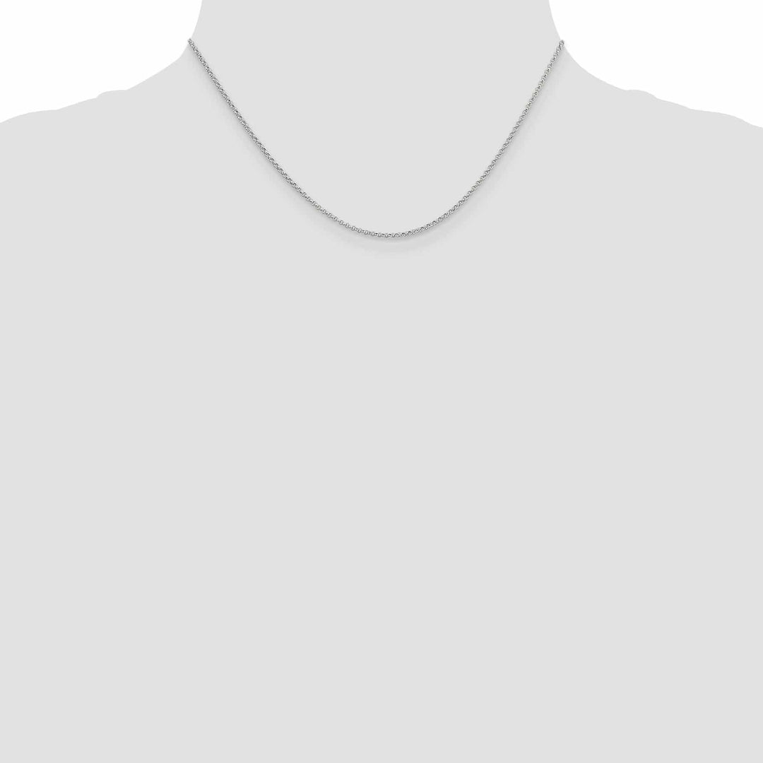 Lovely Rita's Chains Solid 14k White Gold 1.55 mm Rolo Pendant Chain