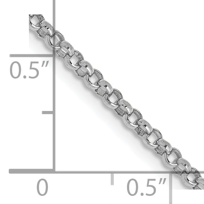 Lovely Rita's Chains Solid 14k White Gold 1.55 mm Rolo Pendant Chain
