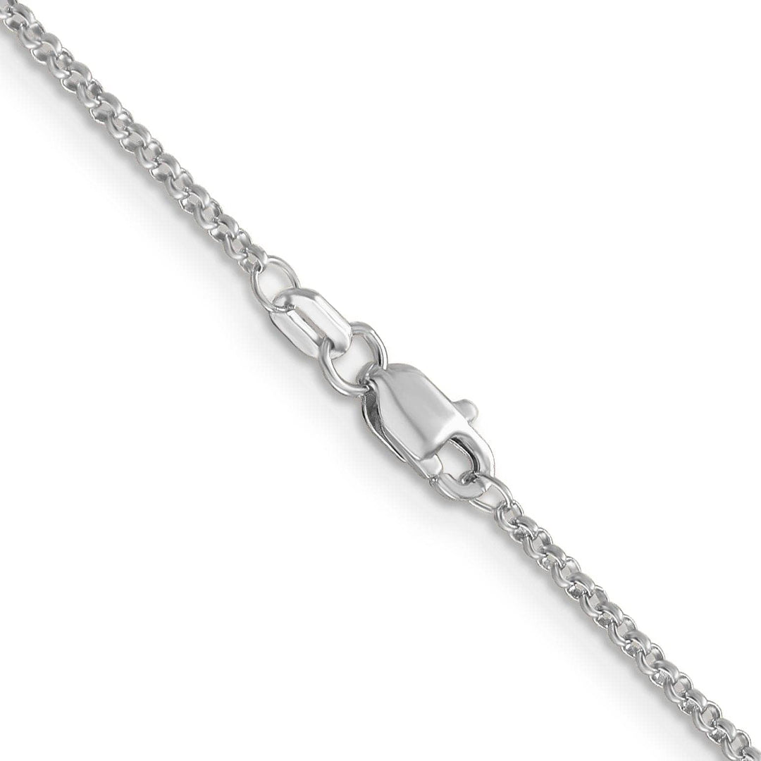 Lovely Rita's Chains Solid 14k White Gold 1.55 mm Rolo Pendant Chain