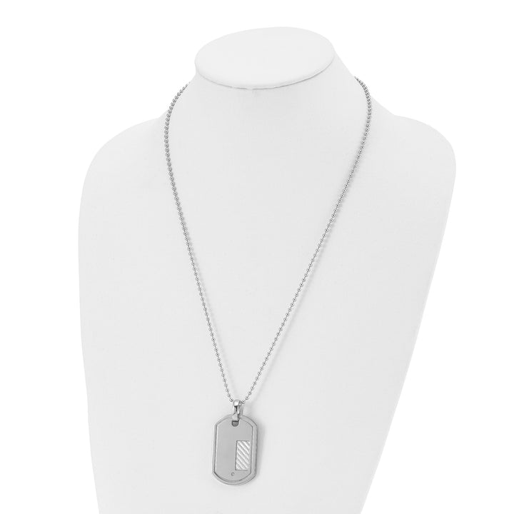 Chisel Chains Stainless Steel 18k Gold Diamond Dog Tag Chain