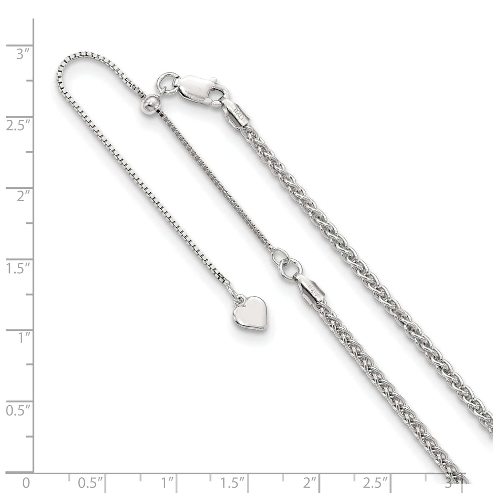 Lovely Rita's Chains Sterling Silver Adjustable 2.5mm D/C Wheat Chain