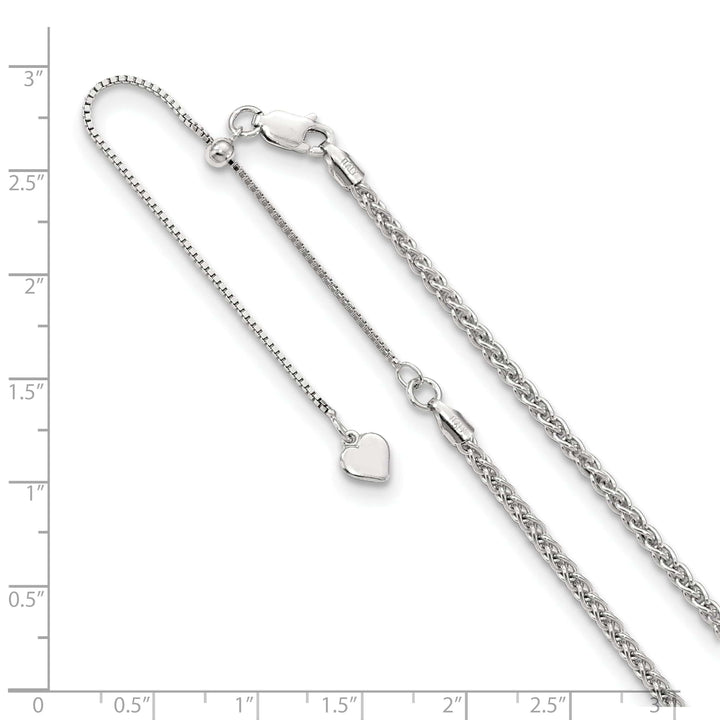 Lovely Rita's Chains Sterling Silver Adjustable 2.5mm D/C Wheat Chain