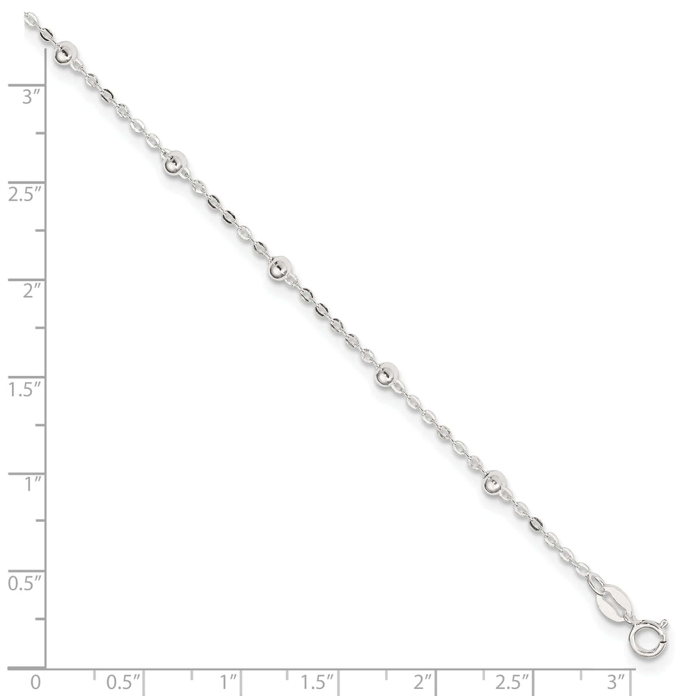 Lovely Rita's Chains Sterling Silver Beaded Chain Anklet
