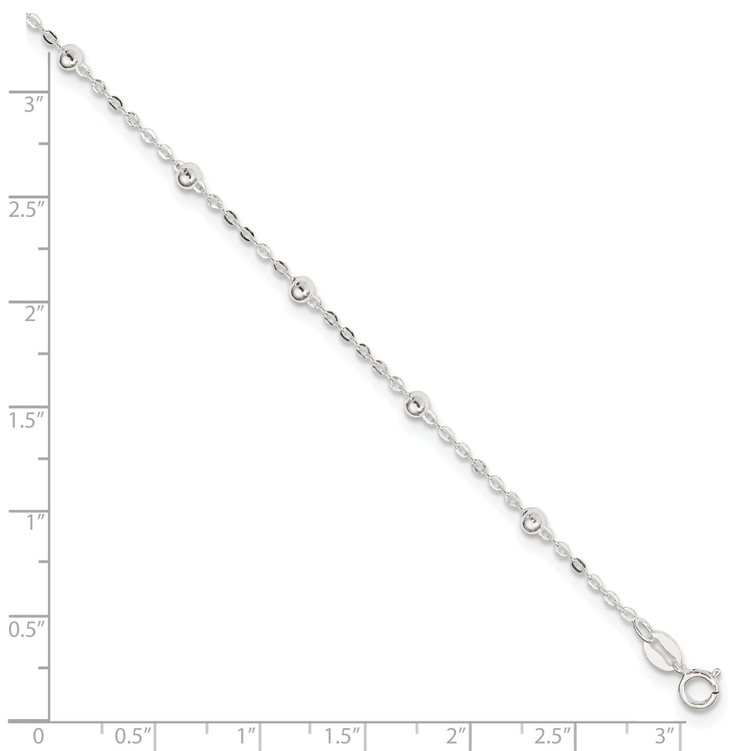Lovely Rita's Chains Sterling Silver Beaded Chain Anklet