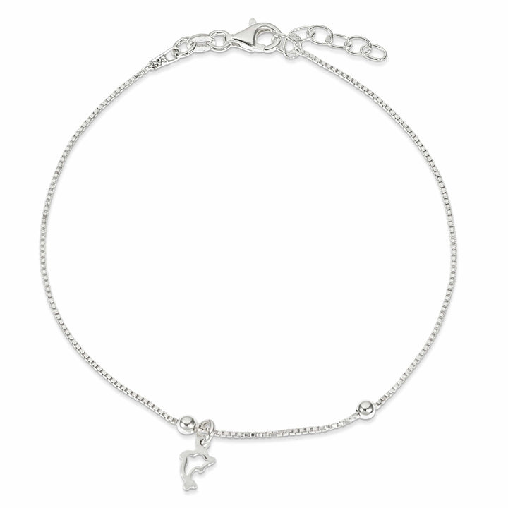 Lovely Rita's Chains Sterling Silver Box Chain with Dolphin Anklet