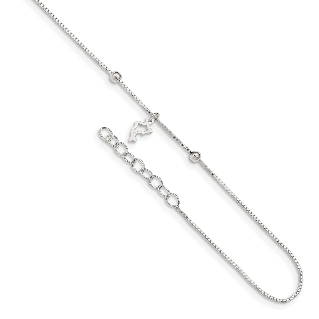 Lovely Rita's Chains Sterling Silver Box Chain with Dolphin Anklet