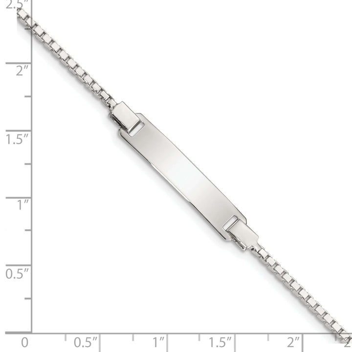Lovely Rita's Chains Sterling Silver Childrens ID Box Chain Bracelet