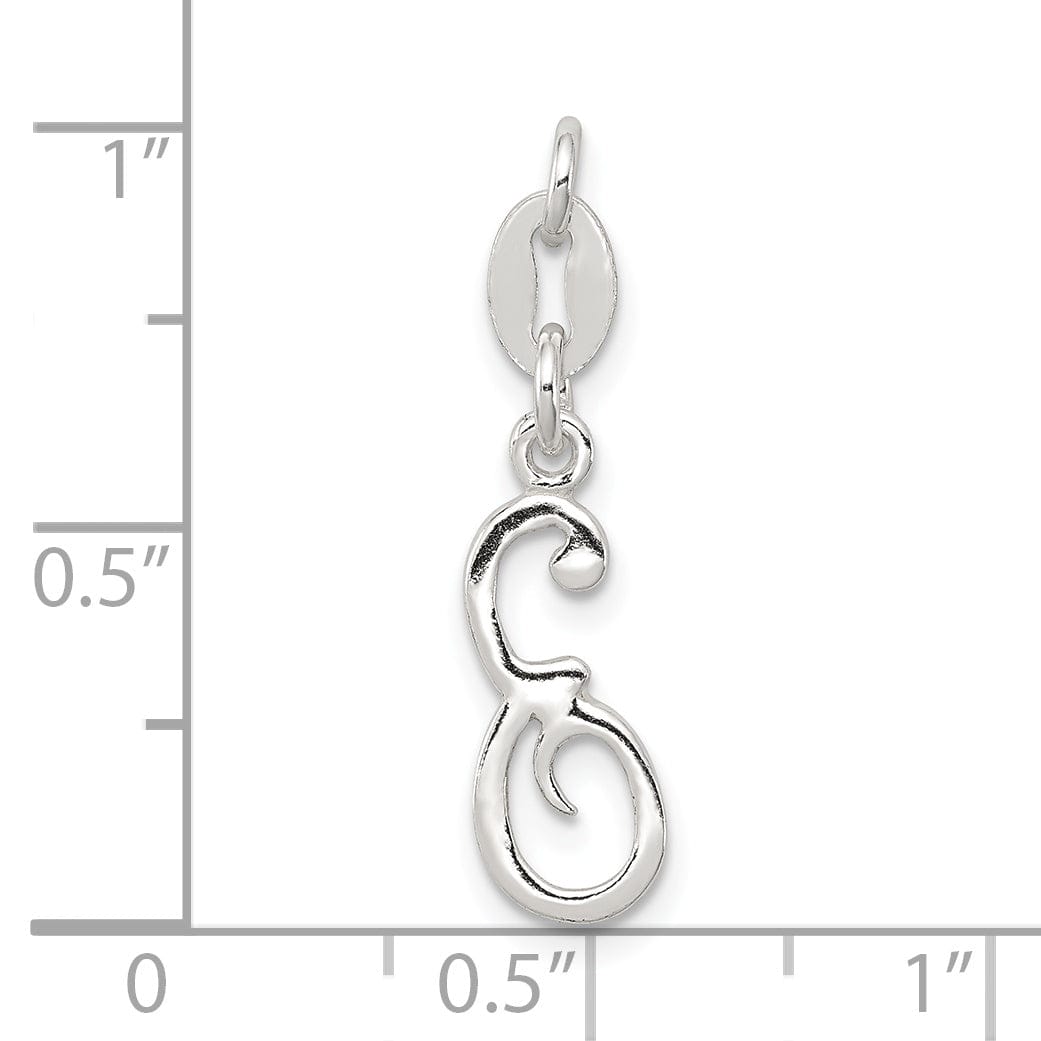 Lovely Rita's Chains Sterling Silver  Initial E Pendant