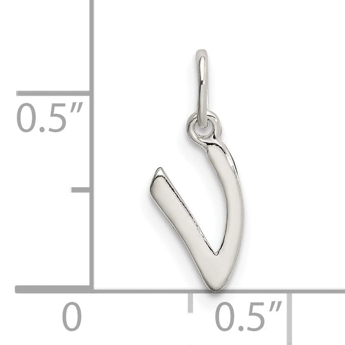 Lovely Rita's Chains Sterling Silver Initial V Pendant