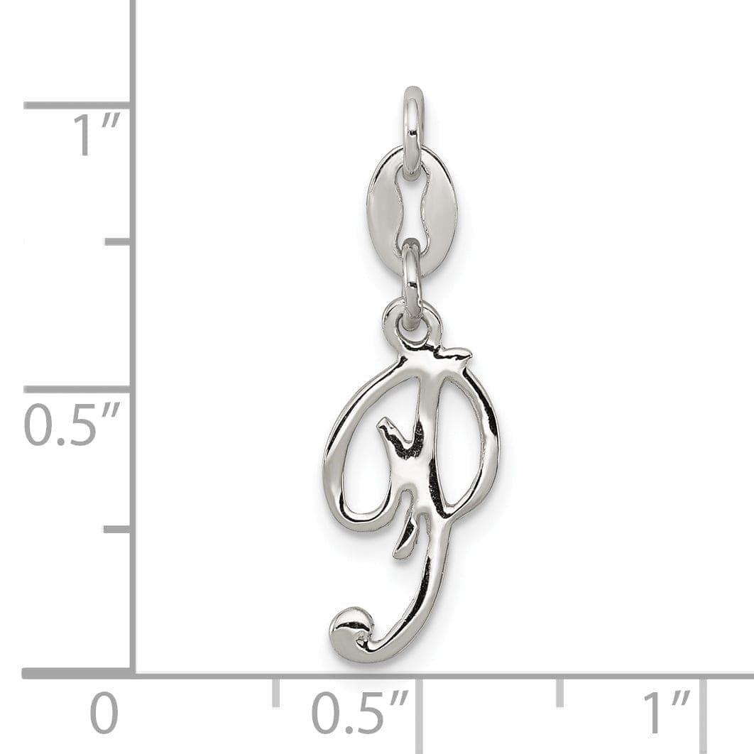 Lovely Rita's Chains Sterling Silver P Initial Pendant