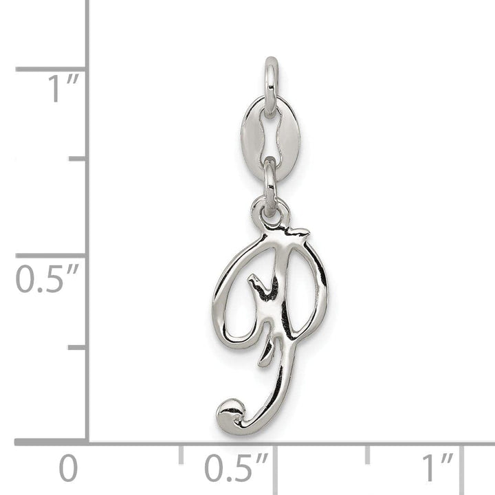 Lovely Rita's Chains Sterling Silver P Initial Pendant