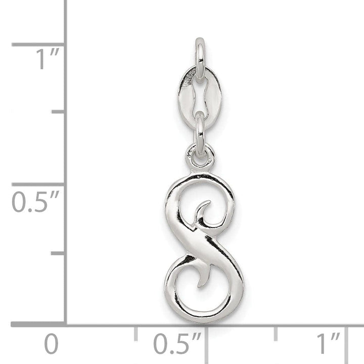 Lovely Rita's Chains Sterling Silver S Initial Pendant
