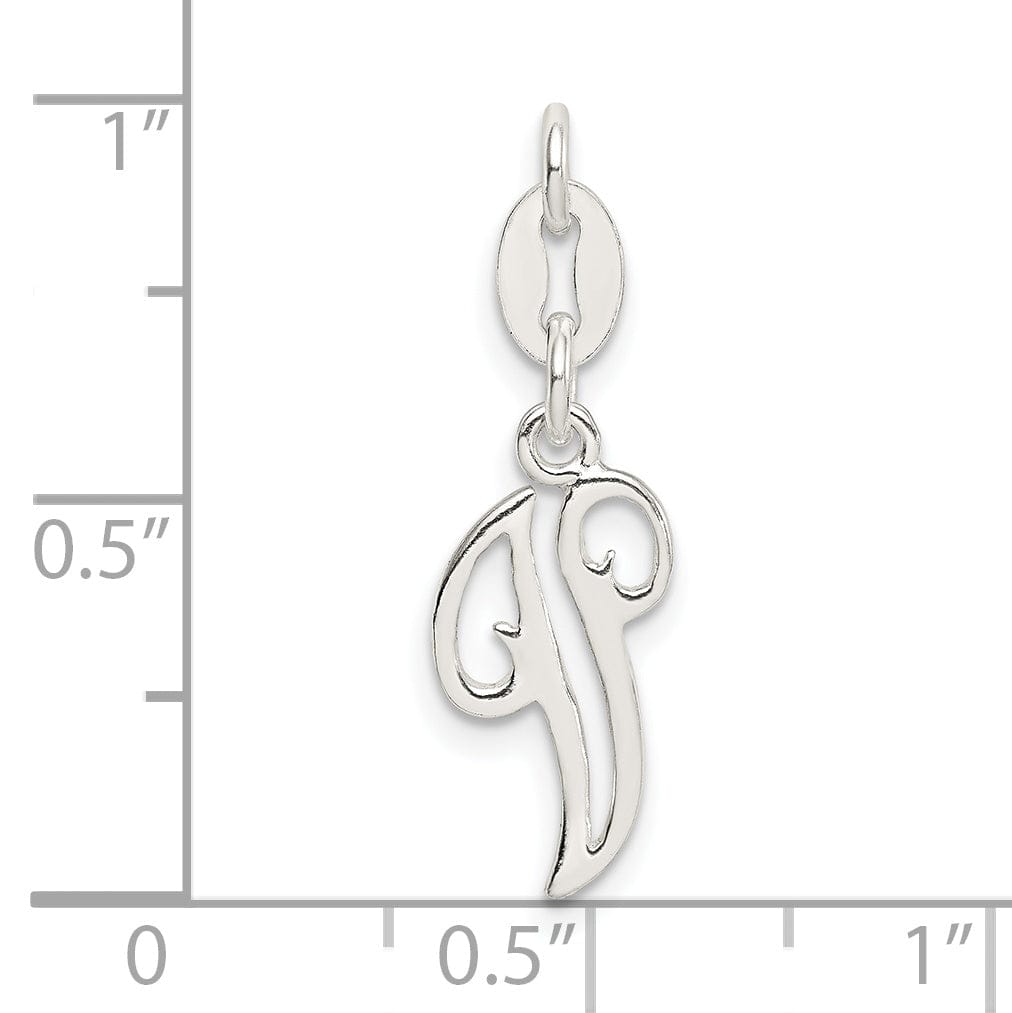 Lovely Rita's Chains Sterling Silver V Initial Pendant