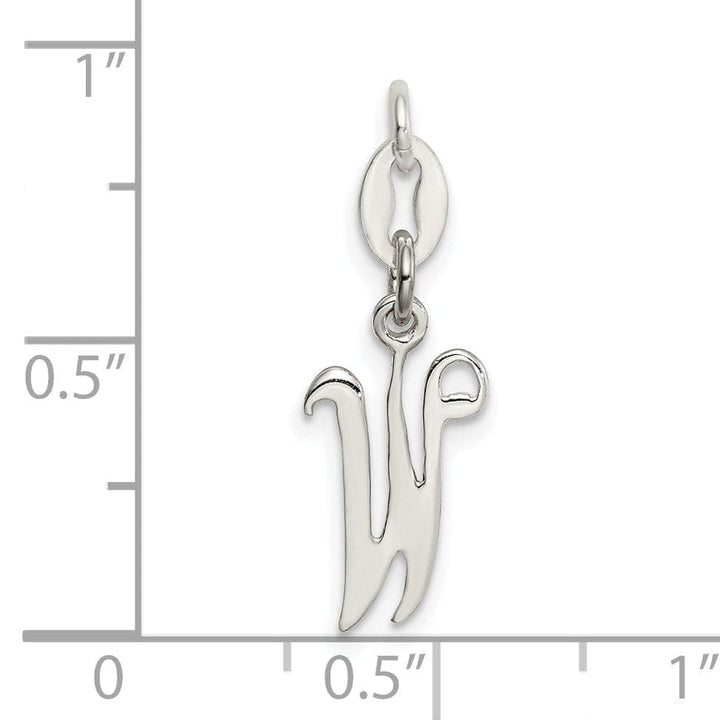 Lovely Rita's Chains Sterling Silver W Initial Pendant