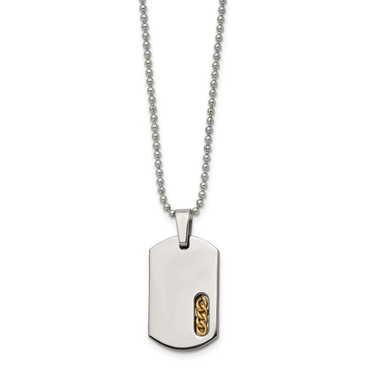 Chisel Chains Titanium 24k Gold Plated Dog Tag Chains