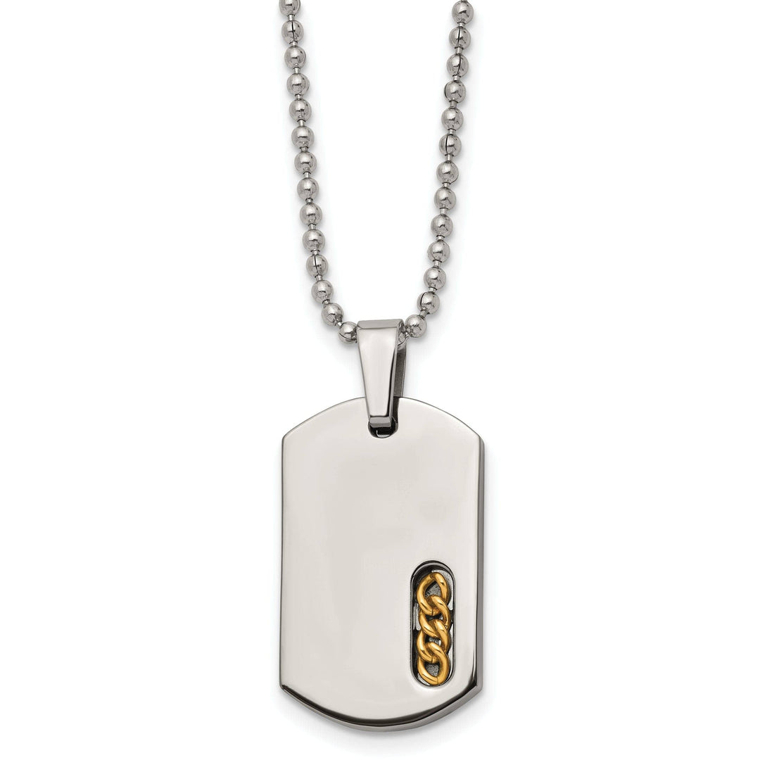 Chisel Chains Titanium 24k Gold Plated Dog Tag Chains