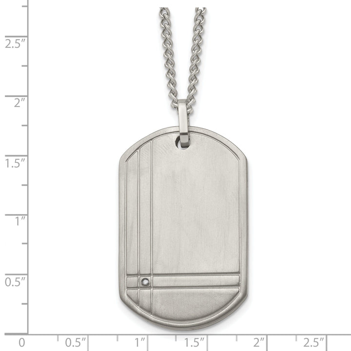 Chisel Chains Titanium Diamond Accent Dog Tag Chains